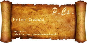 Prinz Csanád névjegykártya